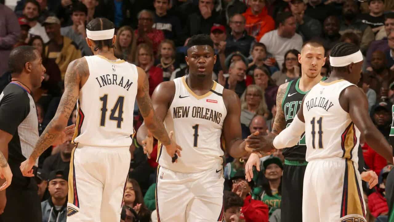 Brandon Ingram, Zion Williamson et Jrue Holiday